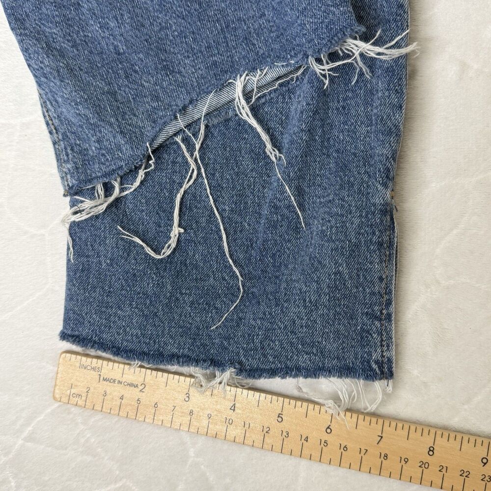 GAP '90s Loose Mid Rise Distressed Ripped Raw Hem Jeans Light Wash Women's 24 00 - Picture 13 of 15